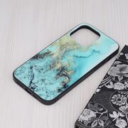 Husa iphone 14 pro max cu sticla securizata, techsuit glaze - blue ocean