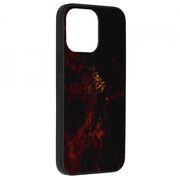Husa iphone 14 pro max cu sticla securizata, techsuit glaze - red nebula