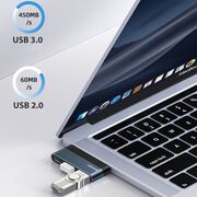 Hub Type-C OTG USAMS la USB, Type-C, MicroSD, 60W, US-SJ491, silver