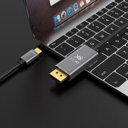 Cablu video de la USB-C la DisplayPort, 4K @ 60Hz, compatibil Macbook, conectori aurii, 1.8 m, negru