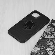 Husa iphone 14 cu inel, techsuit silicone shield - negru