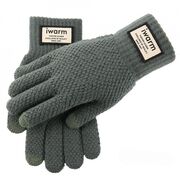 Manusi tocuhscreen din lana, unisex, iwarm st0007 - verde