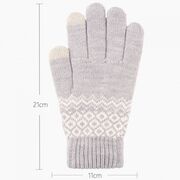 Manusi touchscreen de lana, dama, techsuit knitting st0003 - gri