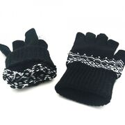 Manusi touchscreen de lana, dama, techsuit knitting st0003 - negru