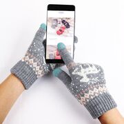 Manusi touchscreen din piele ecologica, dama, techsuit st0002 - gri