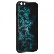 Husa iphone 6 / 6s cu sticla securizata, techsuit glaze - blue nebula