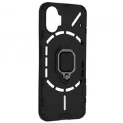 Husa nothing phone (1) cu inel, techsuit silicone shield - negru
