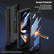 Pachet 360: Husa cu folie integrata din sticla pentru Samsung Galaxy Z Fold 4 Full Cover (fata+spate), rose gold