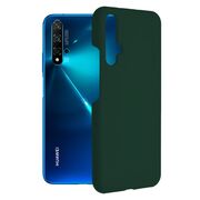 Husa huawei nova 5t / honor 20 din silicon moale, techsuit soft edge - dark green