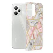 Husa realme c35 / narzo 50a prime marble series, techsuit - pink hex