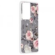 Husa samsung galaxy s21 ultra marble series, techsuit - bloom of ruth gray