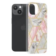 Husa apple iphone 14 marble series, techsuit - pink hex