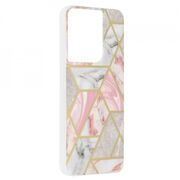 Husa oppo reno8 marble series, techsuit - pink hex