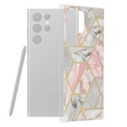 Husa samsung galaxy s23 ultra marble series, techsuit - pink hex
