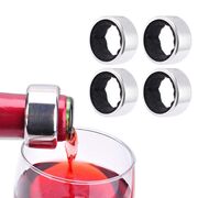 Antipicurator sticla de vin, inel drop stop, argintiu, DR01