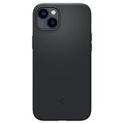 Husa iPhone 14 Spigen Silicone Fit, MagSafe, negru
