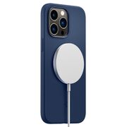 Husa iPhone 14 Pro Max Spigen Silicone Fit, MagSafe, albastru