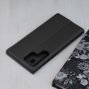 Husa Samsung Galaxy S23 Ultra Eco Leather View flip tip carte, negru