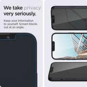 [pachet 2x] folie iphone 13 mini, glas.tr ez-fit 9h - privacy