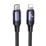 Cablu de date USB-C la Lightning USAMS U71, 20W, 2m, negru