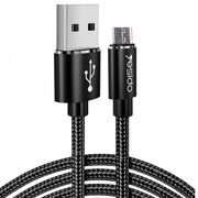 Cablu de date USB la Micro-USB Yesido CA57, 2.4A, 1.2m, negru