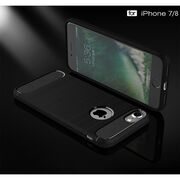 Husa iphone se 2, se 2020, carbon silicone, techsuit - negru