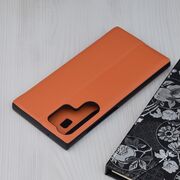 Husa Samsung Galaxy S23 Ultra Eco Leather View flip tip carte, portocaliu