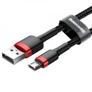 Cablu de date Micro-USB Baseus, 1.5A, 2m, negru-rosu, CAMKLF-C91