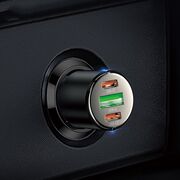 Incarcator auto USB, 2 x tip C 45W Hoco NZ6 + cablu Type-C