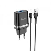 Incarcator priza USB + cablu Lightning Hoco N1, 2.4A , negru