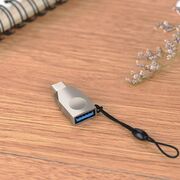 Adaptor OTG tip C la USB pentru telefon Hoco UA9, argintiu