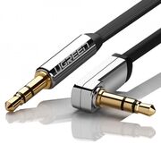 Cablu audio Ugreen Angled 90°, mini jack plat 3.5mm, 2m, argintiu, 10599