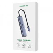 Hub 4 x USB, Type-C, adaptor OTG Ugreen, 5Gbps, gri, 20841