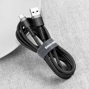 Cablu de date Type-C Baseus, 3A, 1m, negru/gri, CATKLF-BG1