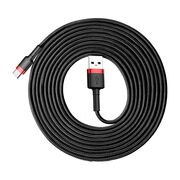 Cablu de date Type-C Baseus Cafule 3m cu invelis textil - Negru - Rosu CATKLF-U91