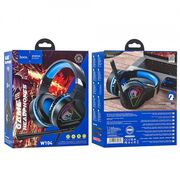 Casti gaming cu microfon on-ear Hoco W104, USB, Jack 3.5mm, albastru