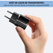 Incarcator priza Usams T36 Type-C PD 20W, 3A, negru