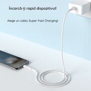 Cablu Super Fast Charging USB-A la USB Type-C, 40W, 5A, 1.0m, negru