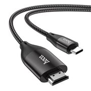 Adaptor tip C, cablu HDMI 4K 30Hz, 2m, Hoco UA16, gri