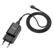 Incarcator tip C Fast Charge Hoco N19, Power-Delivery, 25W + cablu iPhone, negru