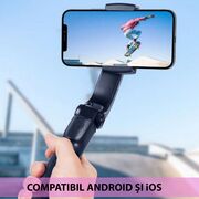 Gimbal telefon, selfie stick tripod wireless Spigen S610W, iOS, Android, negru