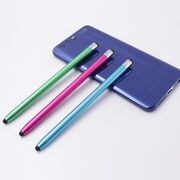 Stylus pen Techsuit, 2in1 universal, Android, iOS, aluminiu, albastru inchis, JC01