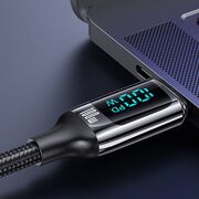 Cablu de date USB-C la Type-C PD, Fast Charge, 3m, Digital Display, Usams U78, 3m, negru