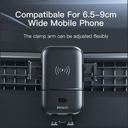 Suport telefon auto, incarcare wireless 15W Yesido C121, negru