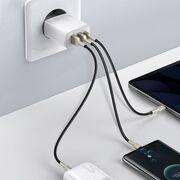 Incarcator priza 2xUSB, Type-C 30W PD Baseus, alb, CCXJ-E02