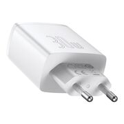 Incarcator priza 2xUSB, Type-C 30W PD Baseus, alb, CCXJ-E02