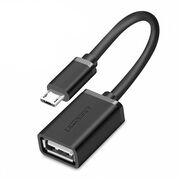 Adaptor OTG USB la Micro-USB Ugreen, 480Mbps, 15cm, negru, 10396