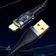 Cablu de date Lightning 2.4A, 1.2m USAMS, negru, US-SJ571
