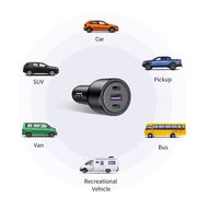 Incarcator auto Fast Charging 2xtip C, USB Ugreen, 69W, 20467