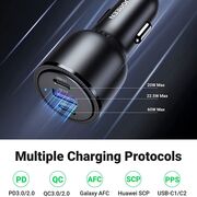 Incarcator auto Fast Charging 2xtip C, USB Ugreen, 69W, 20467
